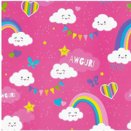 Picture of GIFT WRAPPING AWGURI RAINBOW AND HEARTS 50X70CM